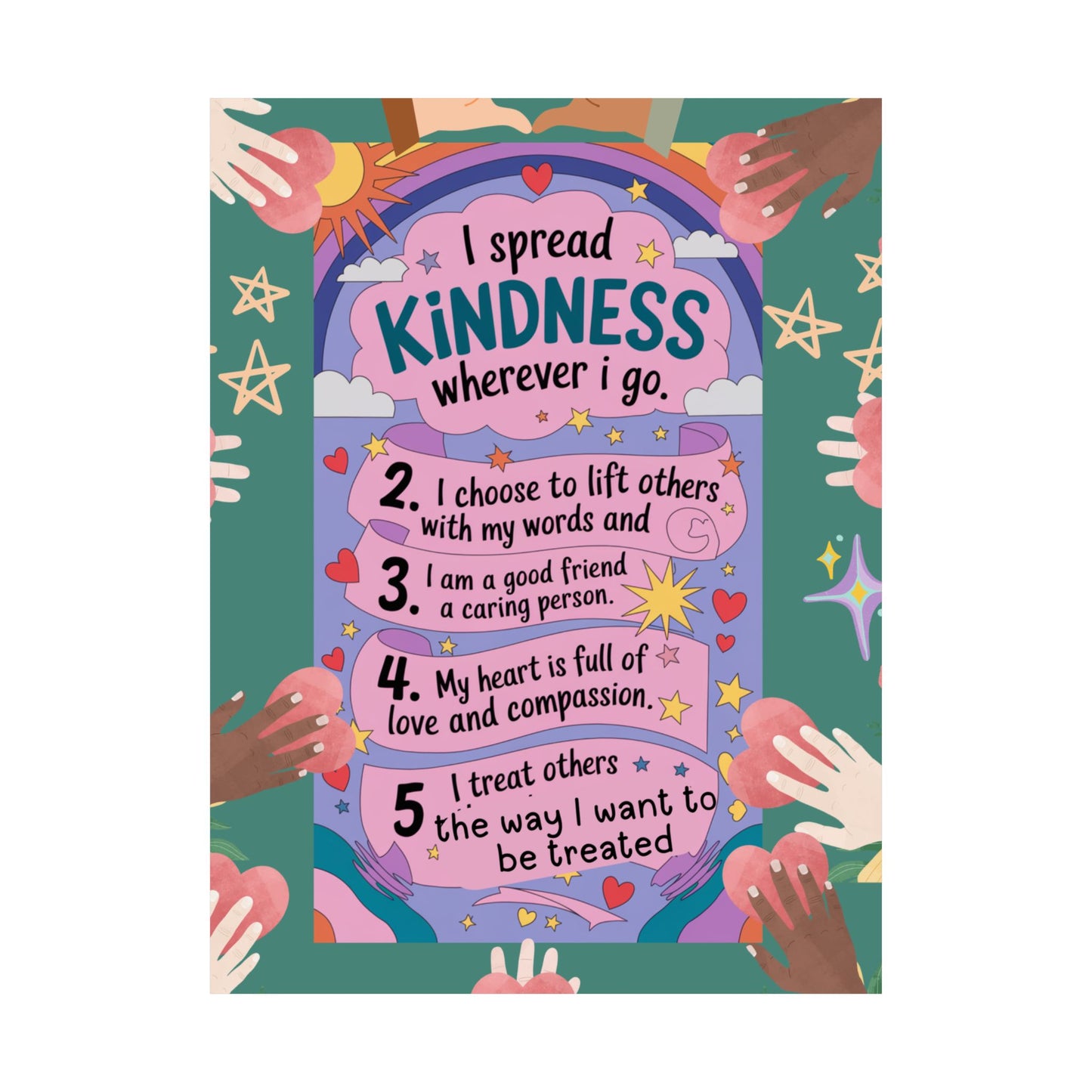Kindness Affirmation Poster for Kids