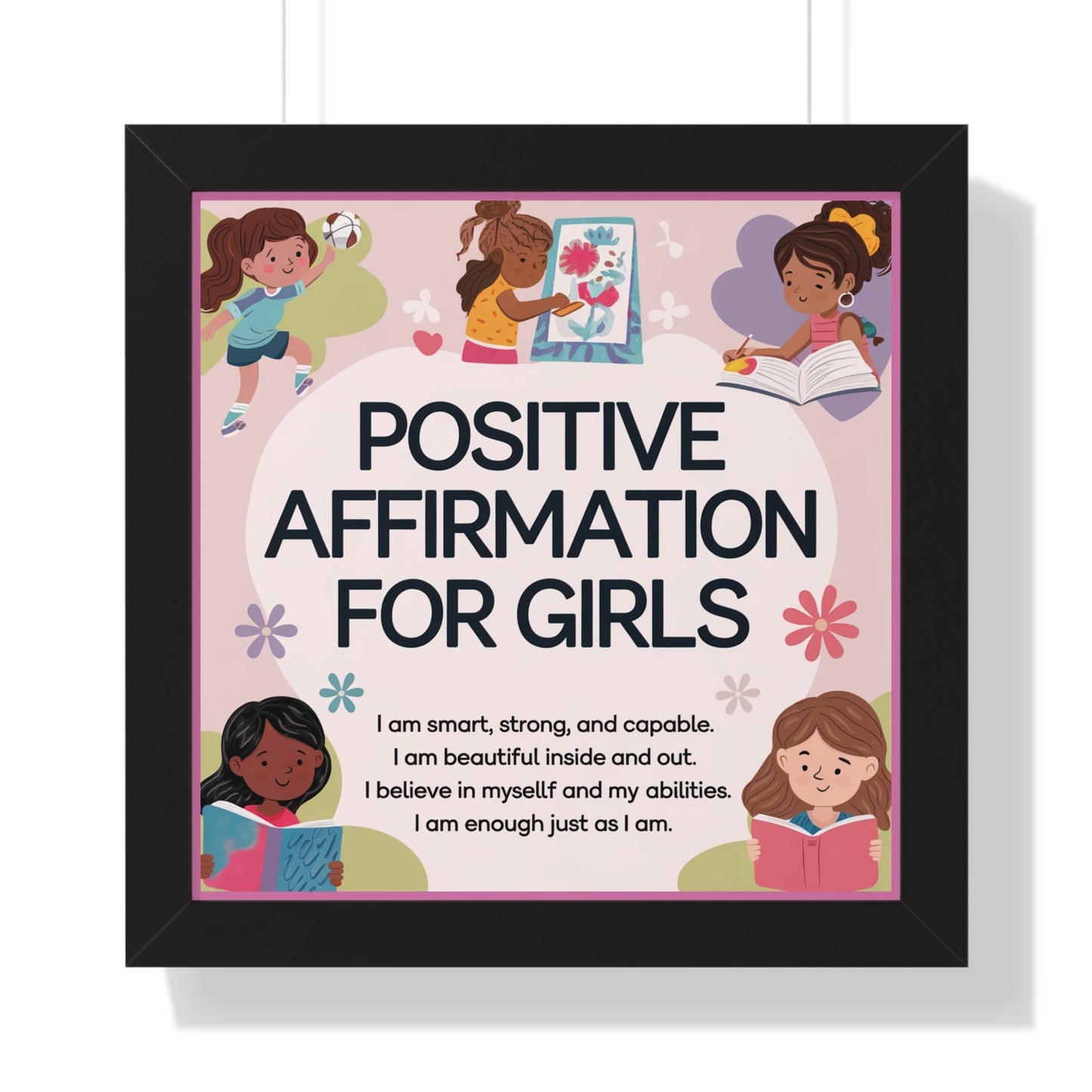 Positive Affirmation Poster for Girls- Empowering Wall Decor