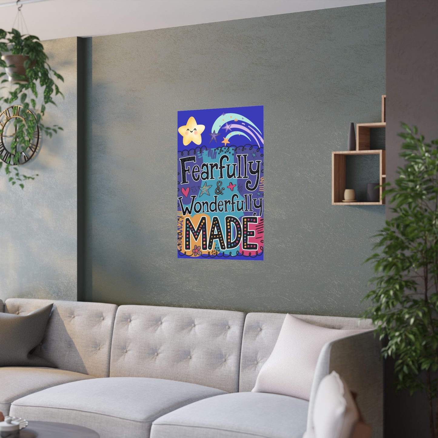 Fearfully & Wonderfully Made Satin Poster - Inspirational Wall Art for Kids' Rooms"