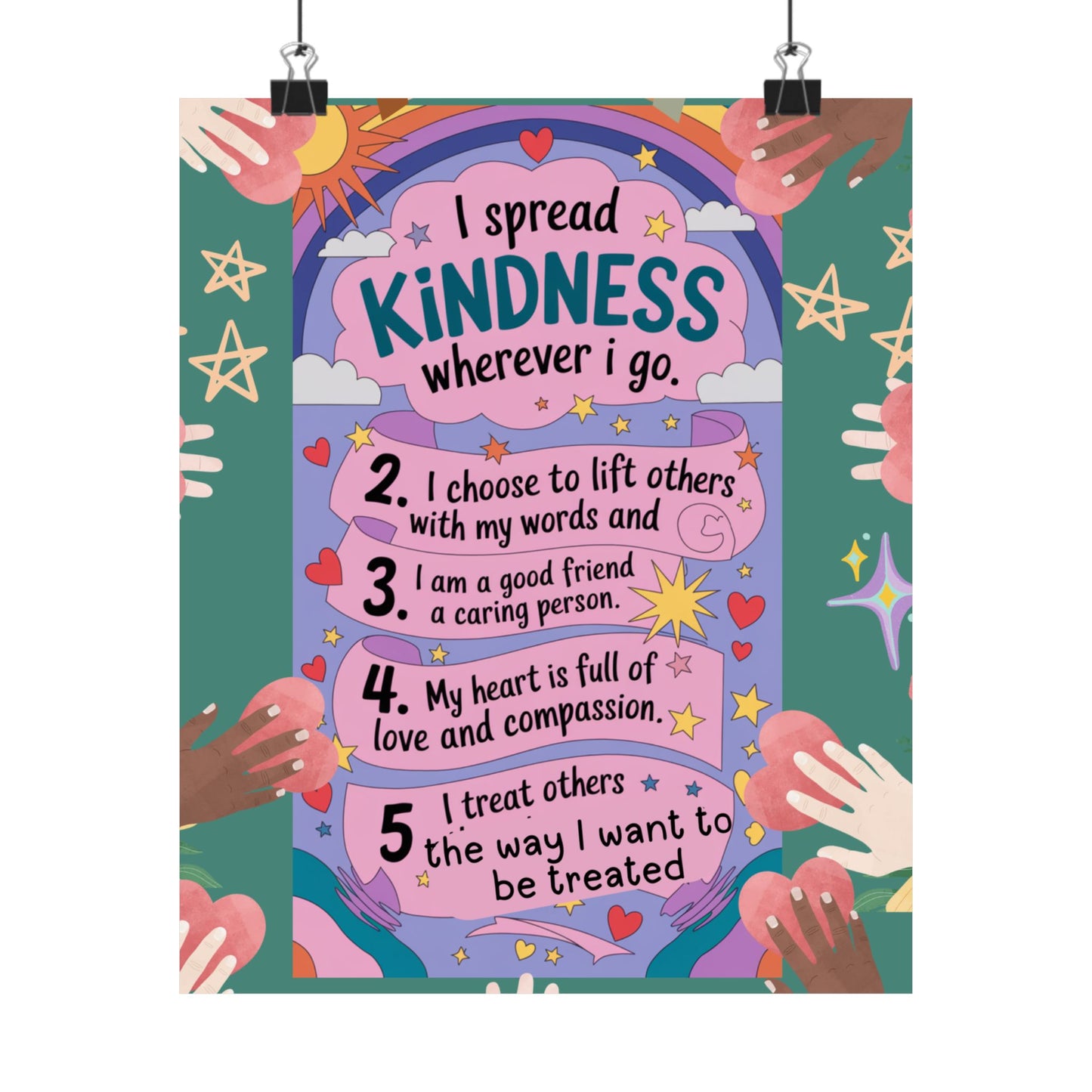 Kindness Affirmation Poster for Kids