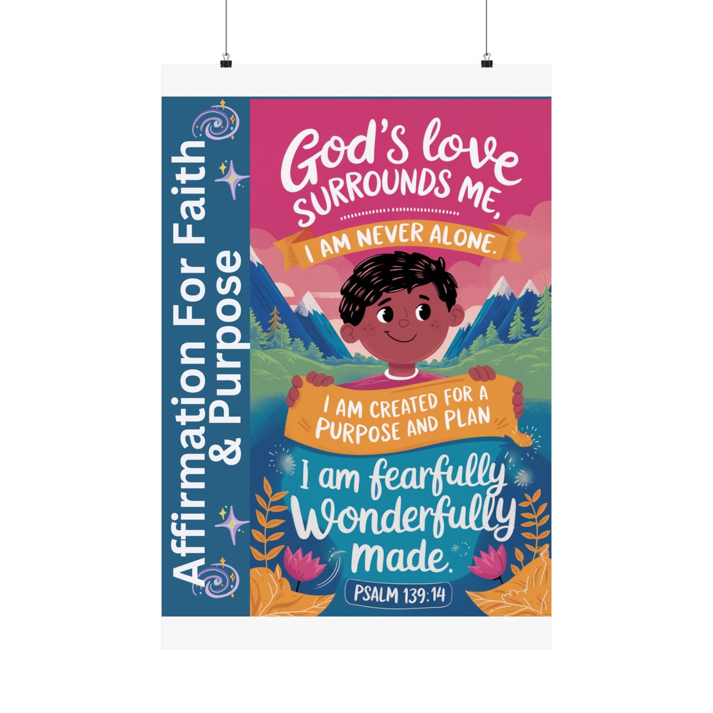 Faith and Purpose Affirmation Poster for Kids