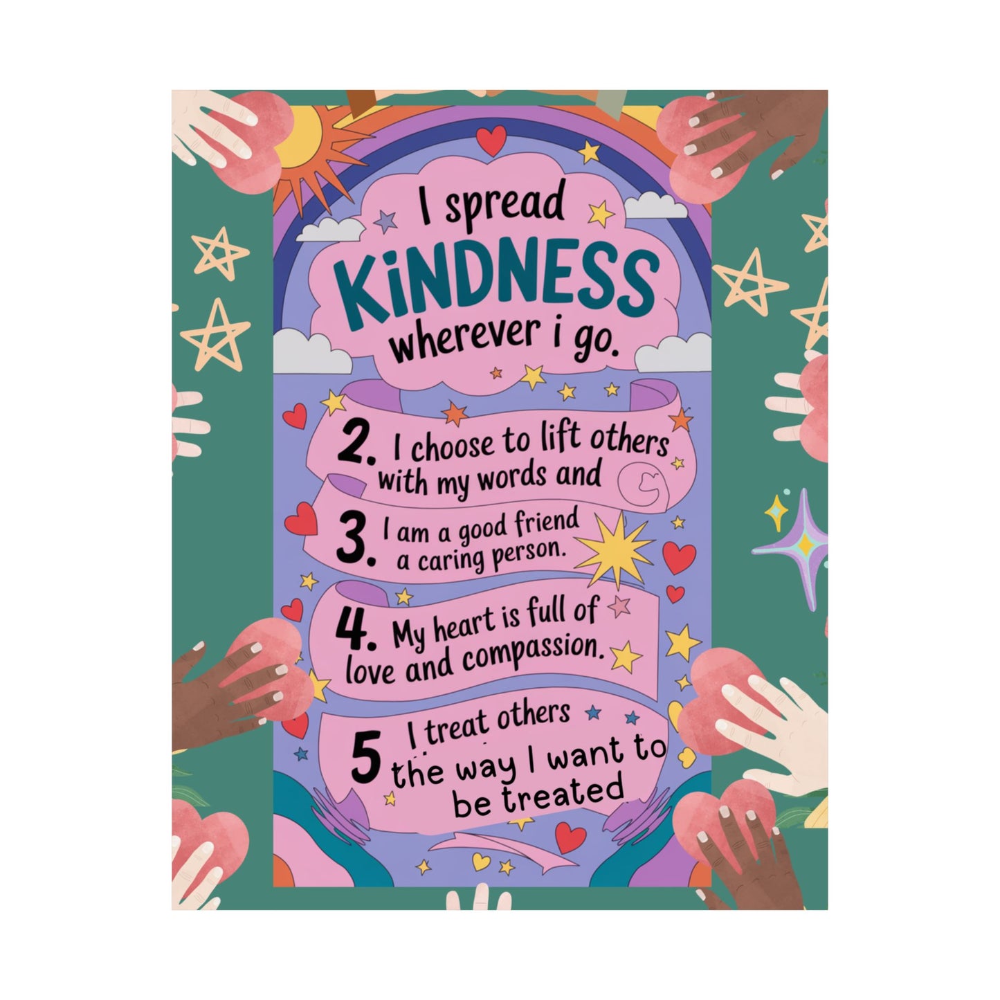 Kindness Affirmation Poster for Kids