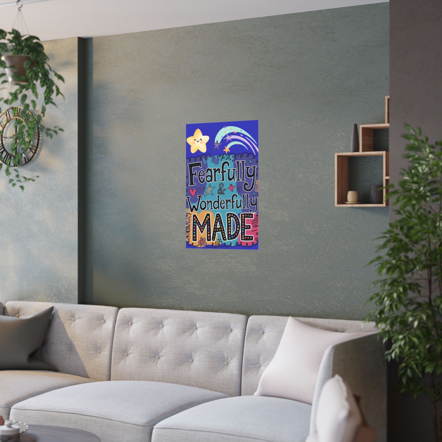 Fearfully & Wonderfully Made Satin Poster - Inspirational Wall Art for Kids' Rooms"
