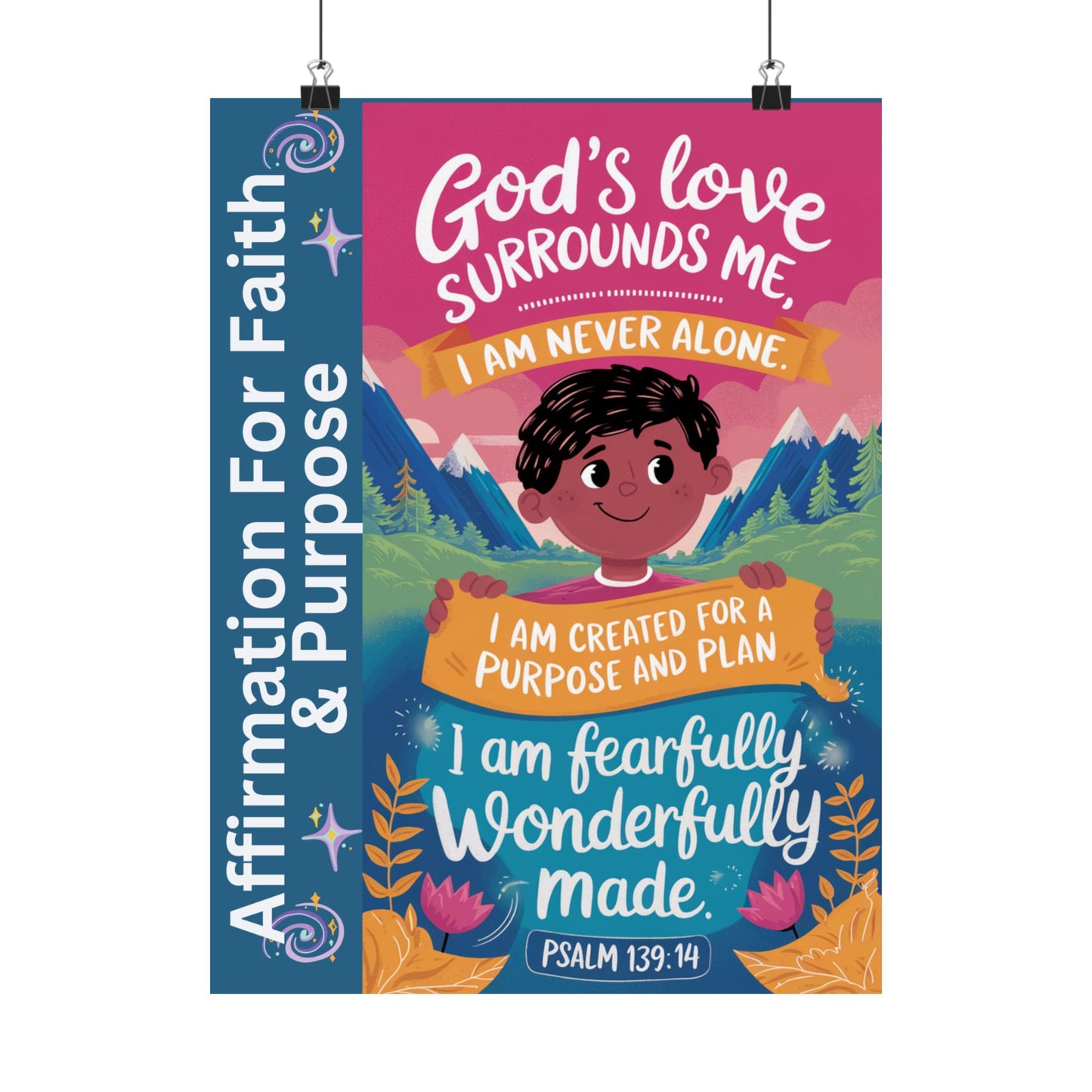 Faith and Purpose Affirmation Poster for Kids