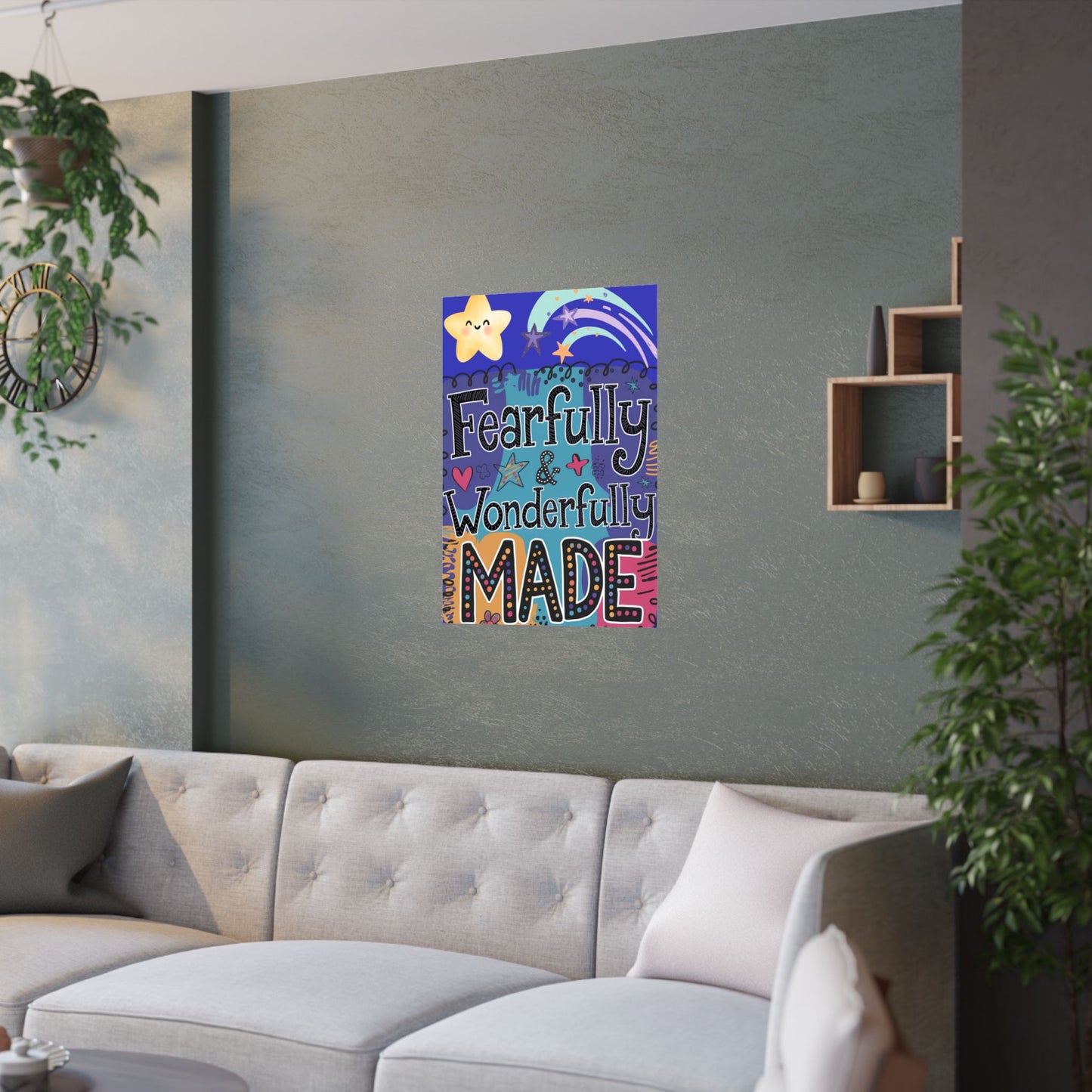 Fearfully & Wonderfully Made Satin Poster - Inspirational Wall Art for Kids' Rooms"