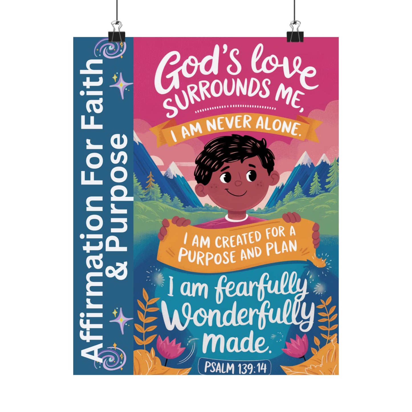 Faith and Purpose Affirmation Poster for Kids