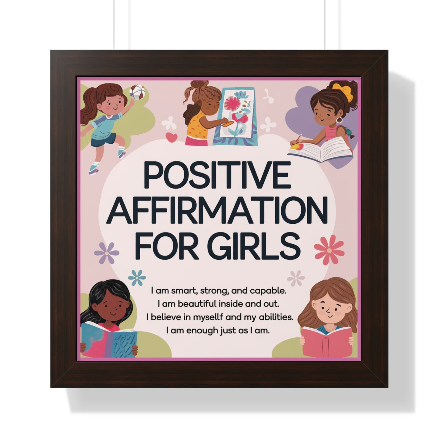 Positive Affirmation Poster for Girls- Empowering Wall Decor
