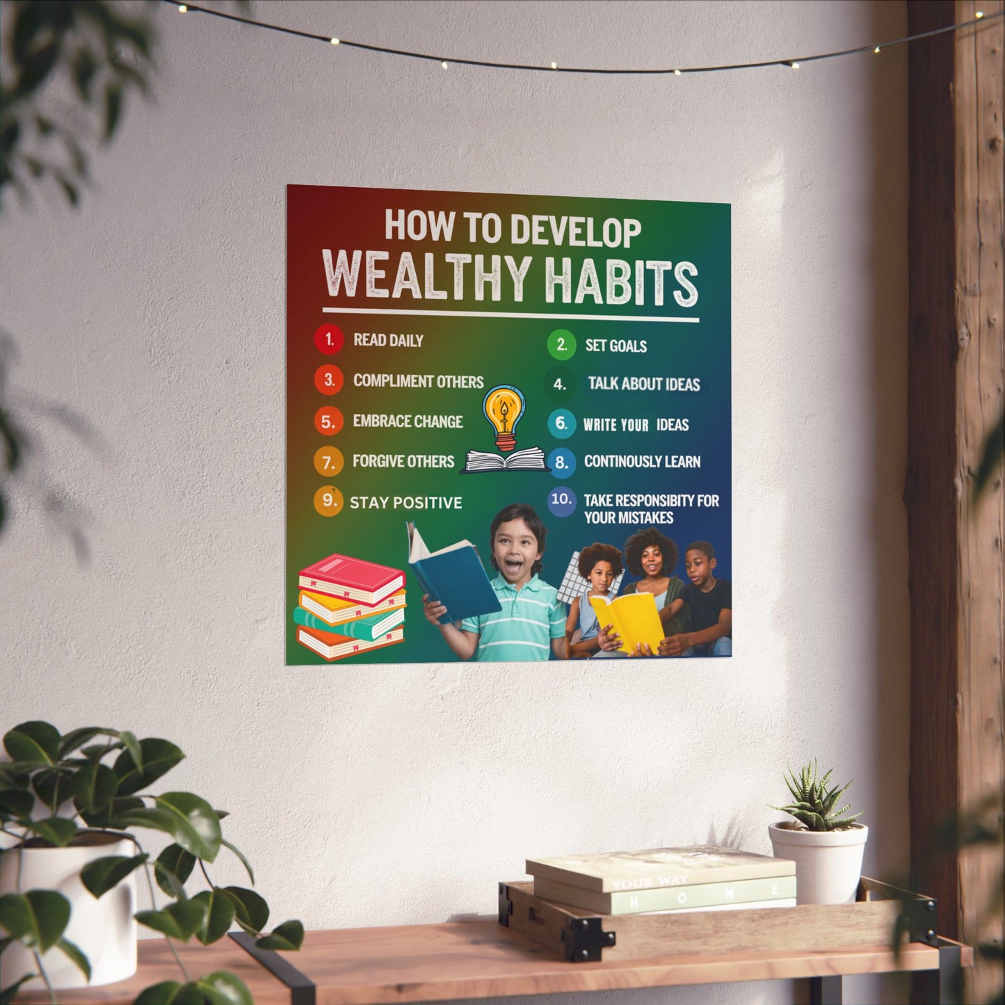 Wealthy Habits Development Poster for Kids