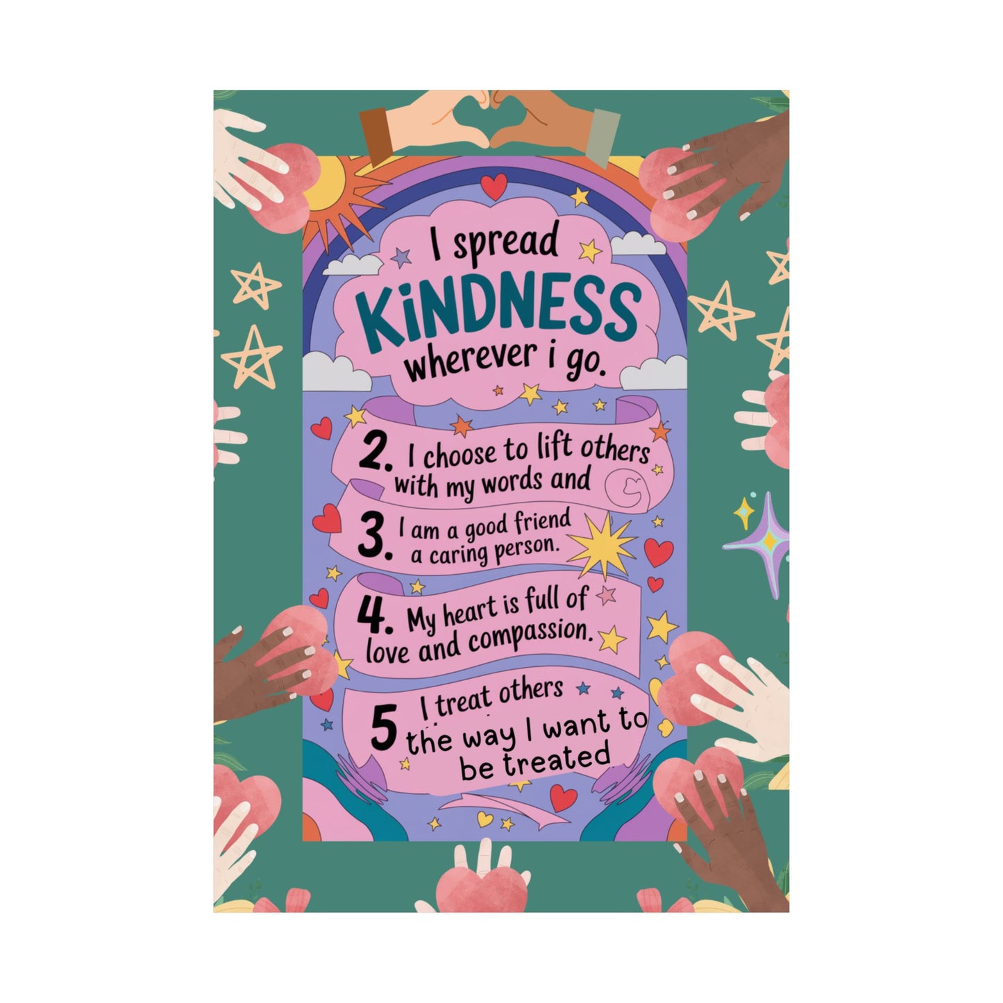Kindness Affirmation Poster for Kids