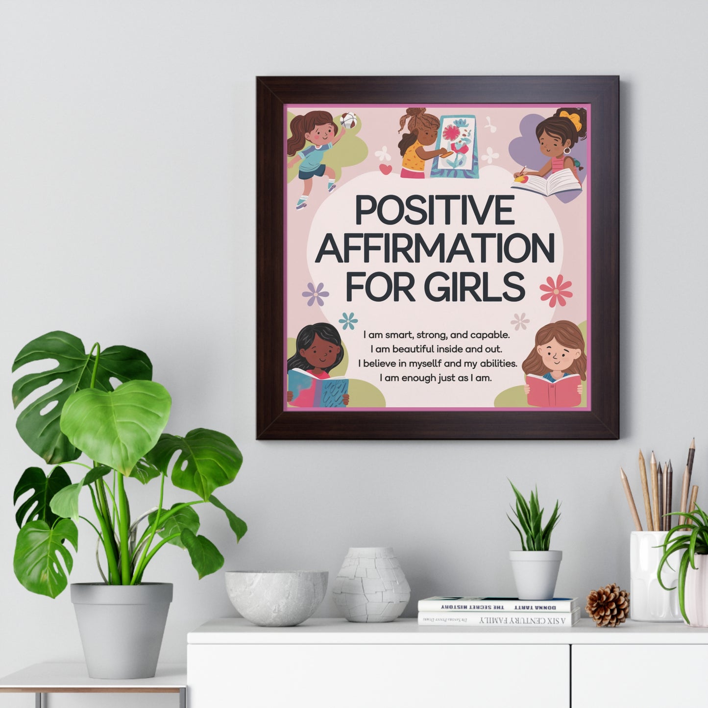 Positive Affirmation Poster for Girls- Empowering Wall Decor