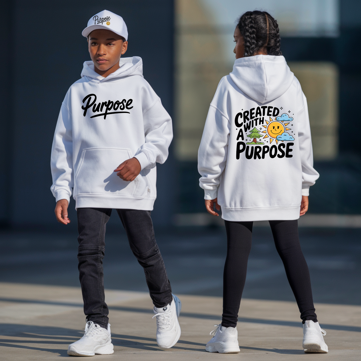 Created with a Purpose" Youth Hoodie