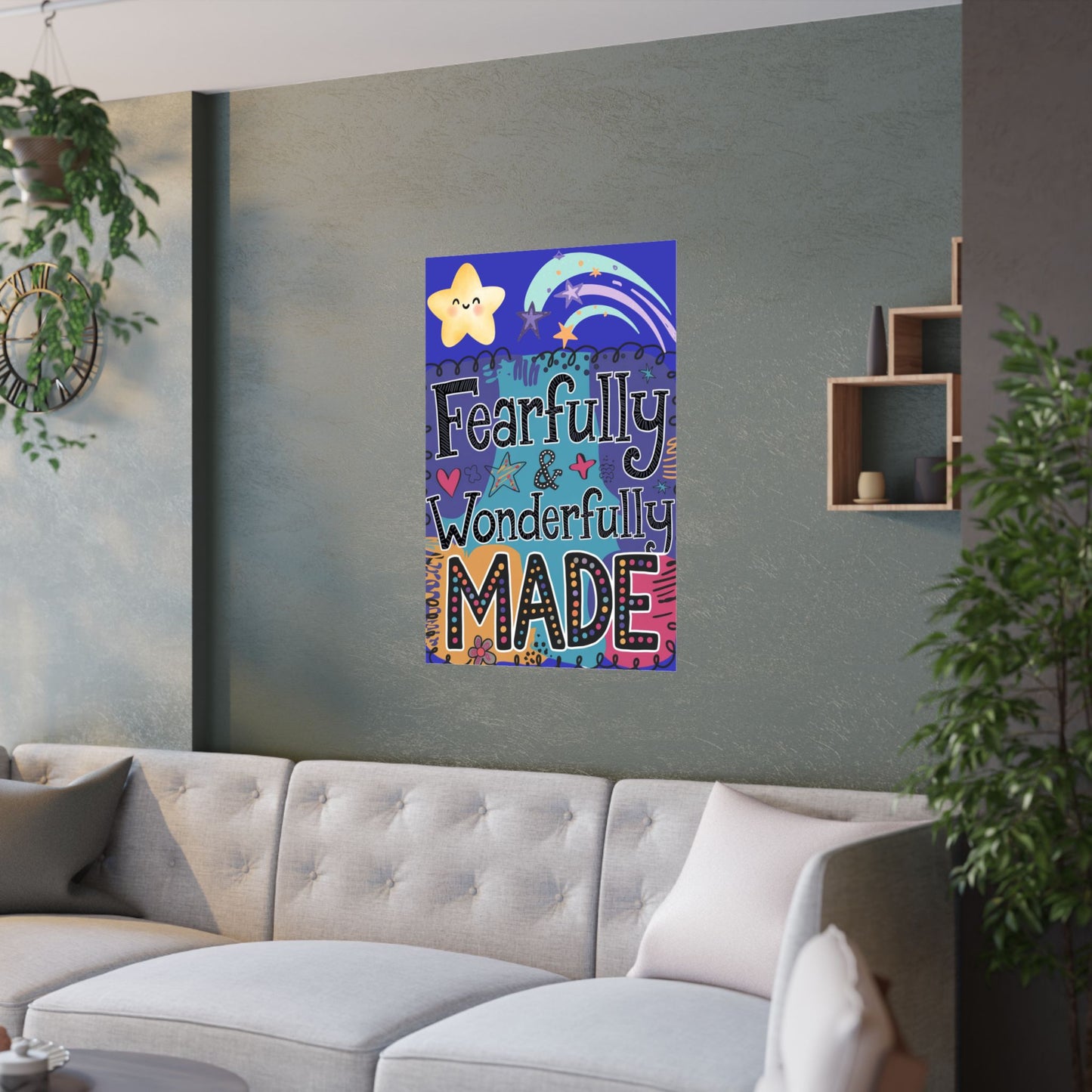 Fearfully & Wonderfully Made Satin Poster - Inspirational Wall Art for Kids' Rooms"