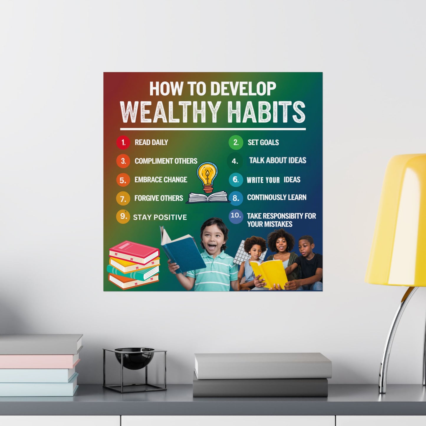 Wealthy Habits Development Poster for Kids
