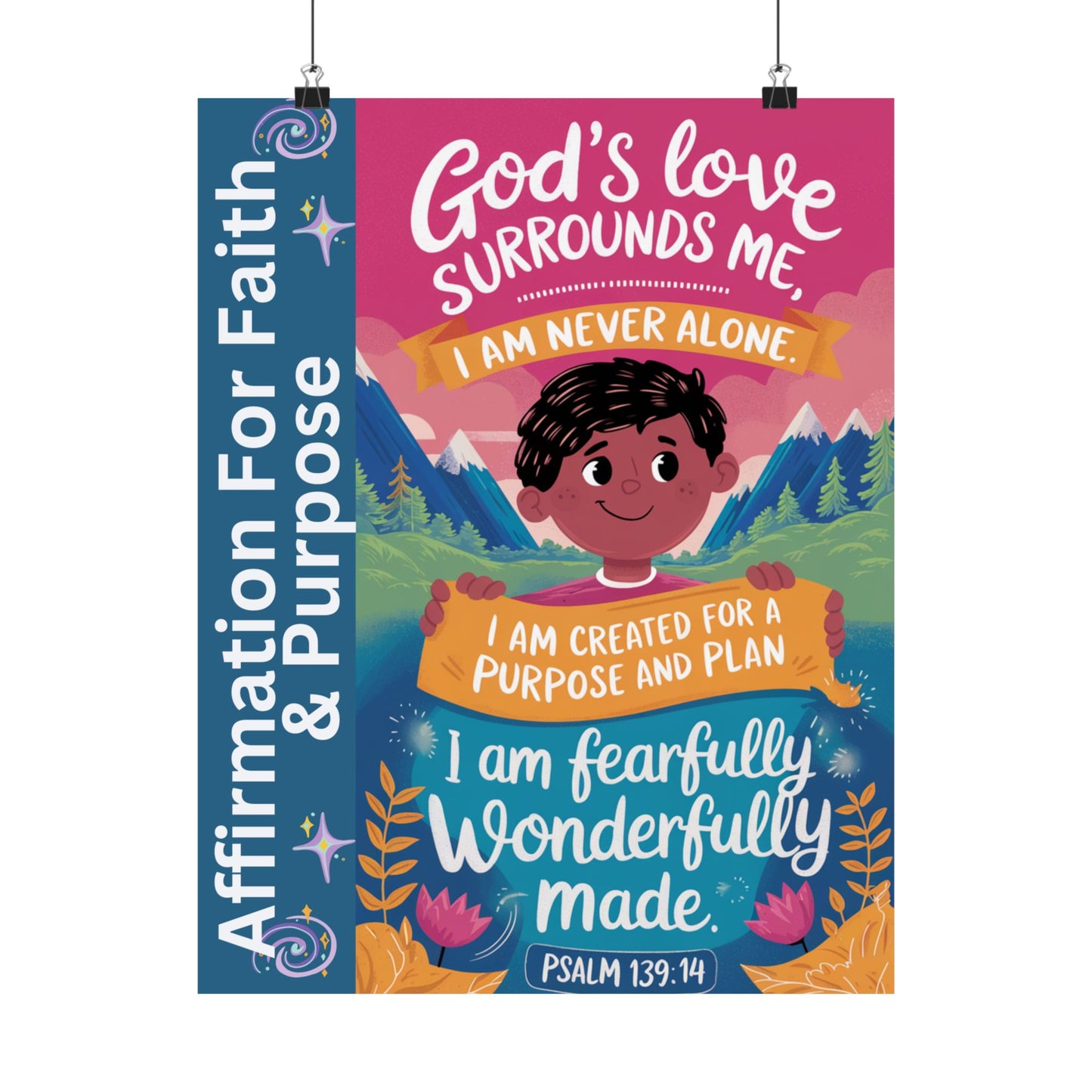 Faith and Purpose Affirmation Poster for Kids