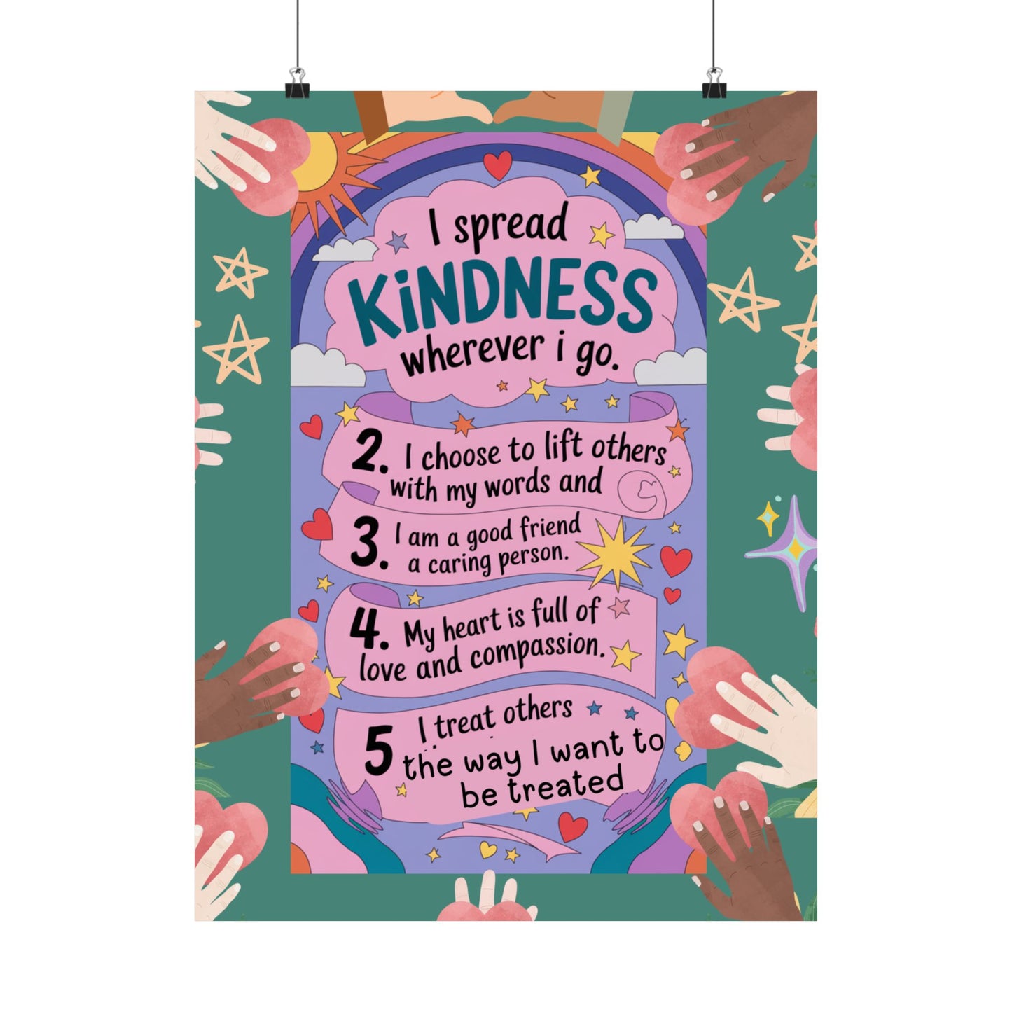 Kindness Affirmation Poster for Kids