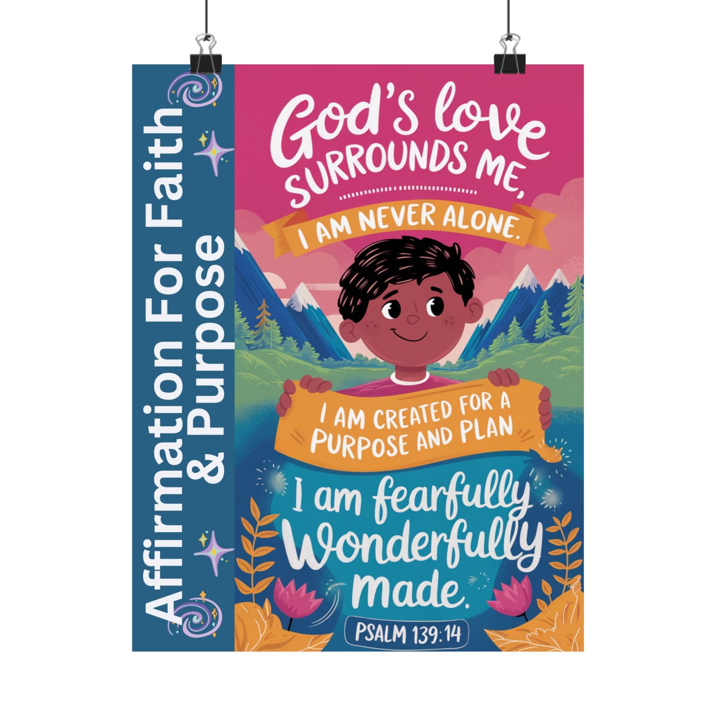 Faith and Purpose Affirmation Poster for Kids