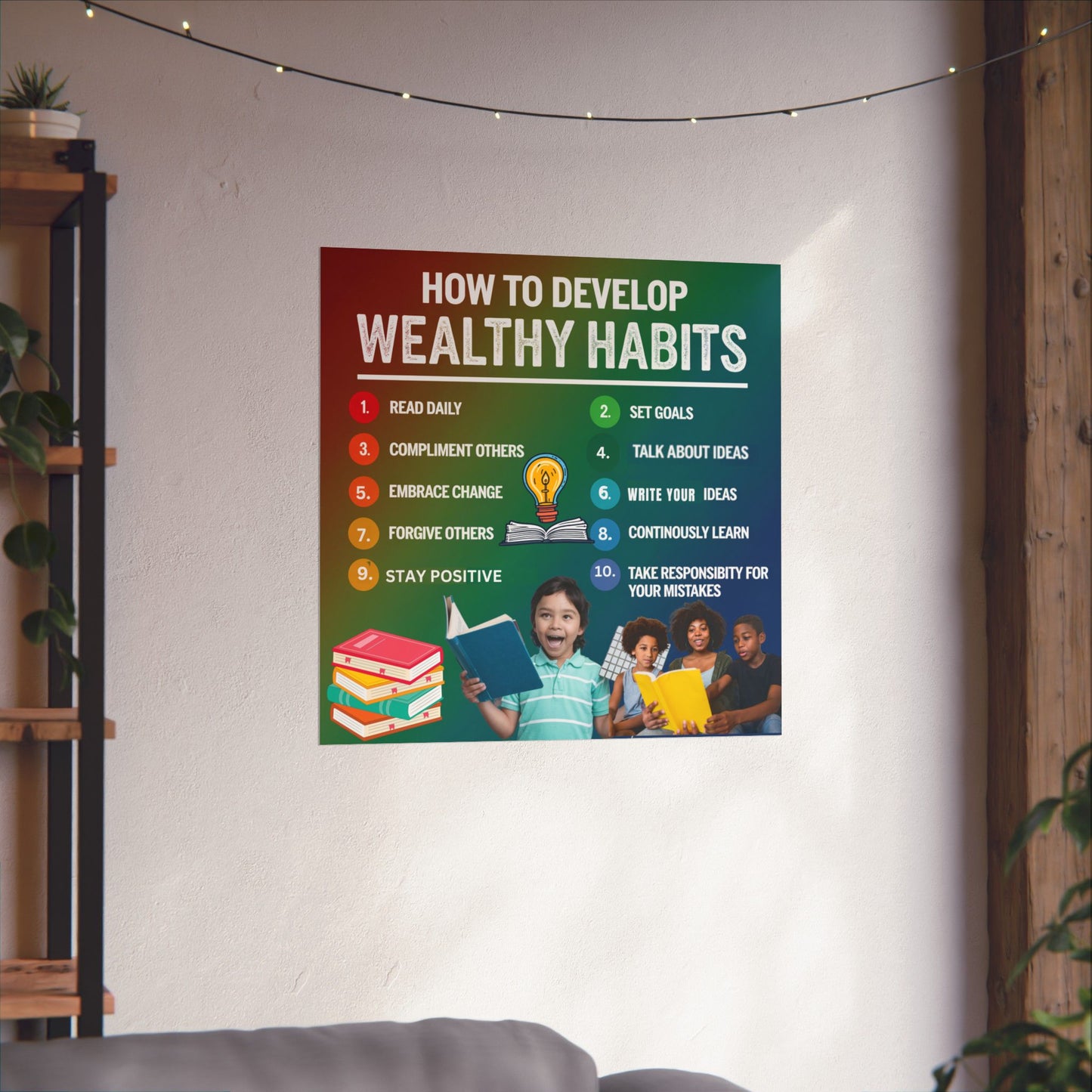 Wealthy Habits Development Poster for Kids