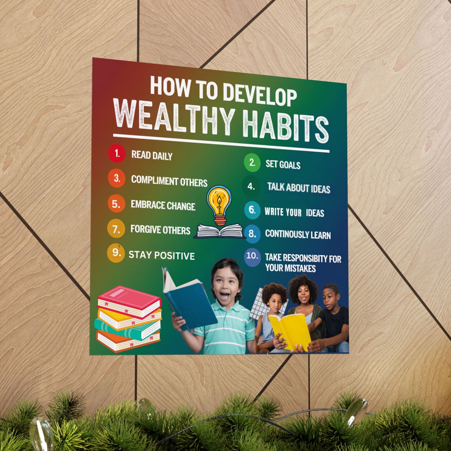 Wealthy Habits Development Poster for Kids