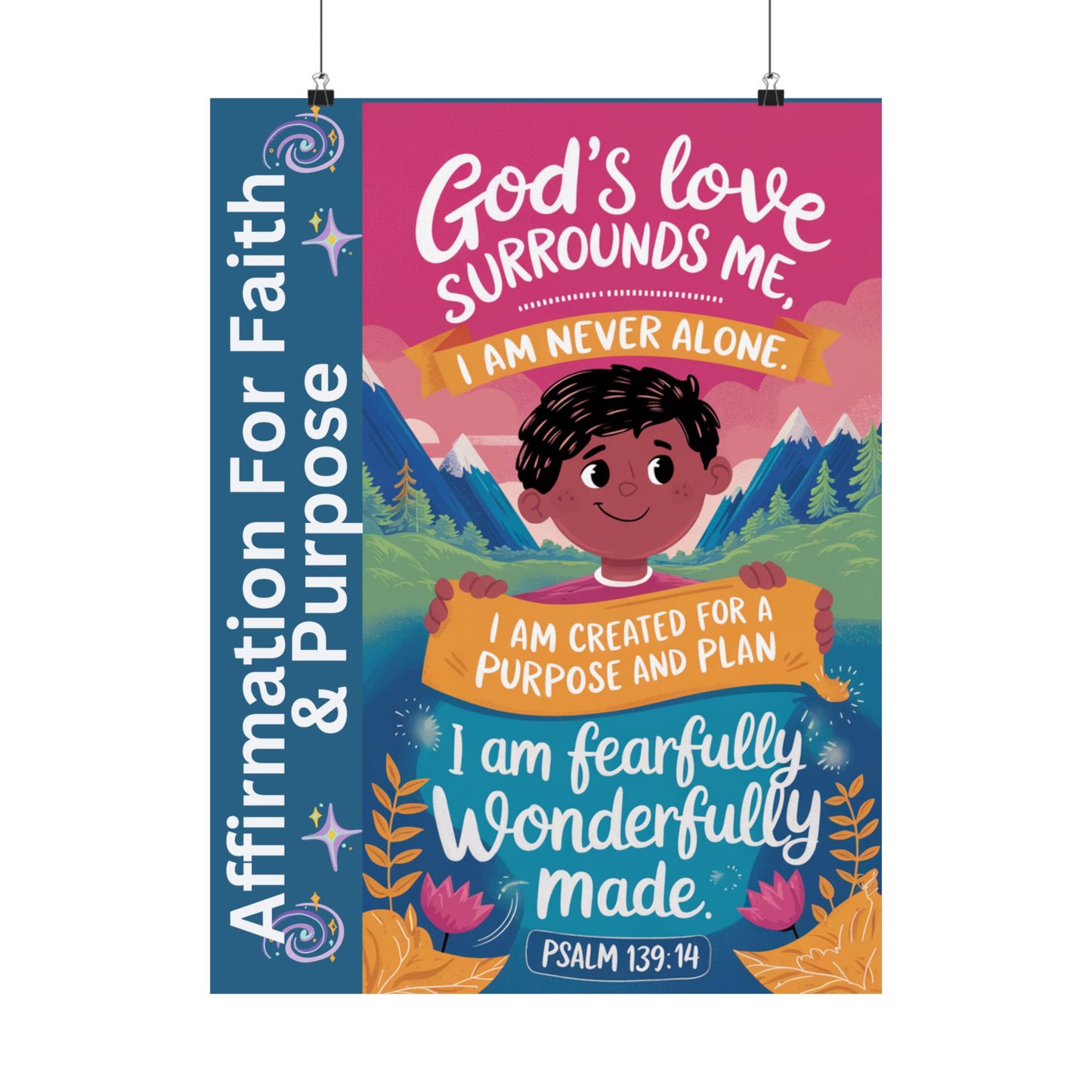 Faith and Purpose Affirmation Poster for Kids