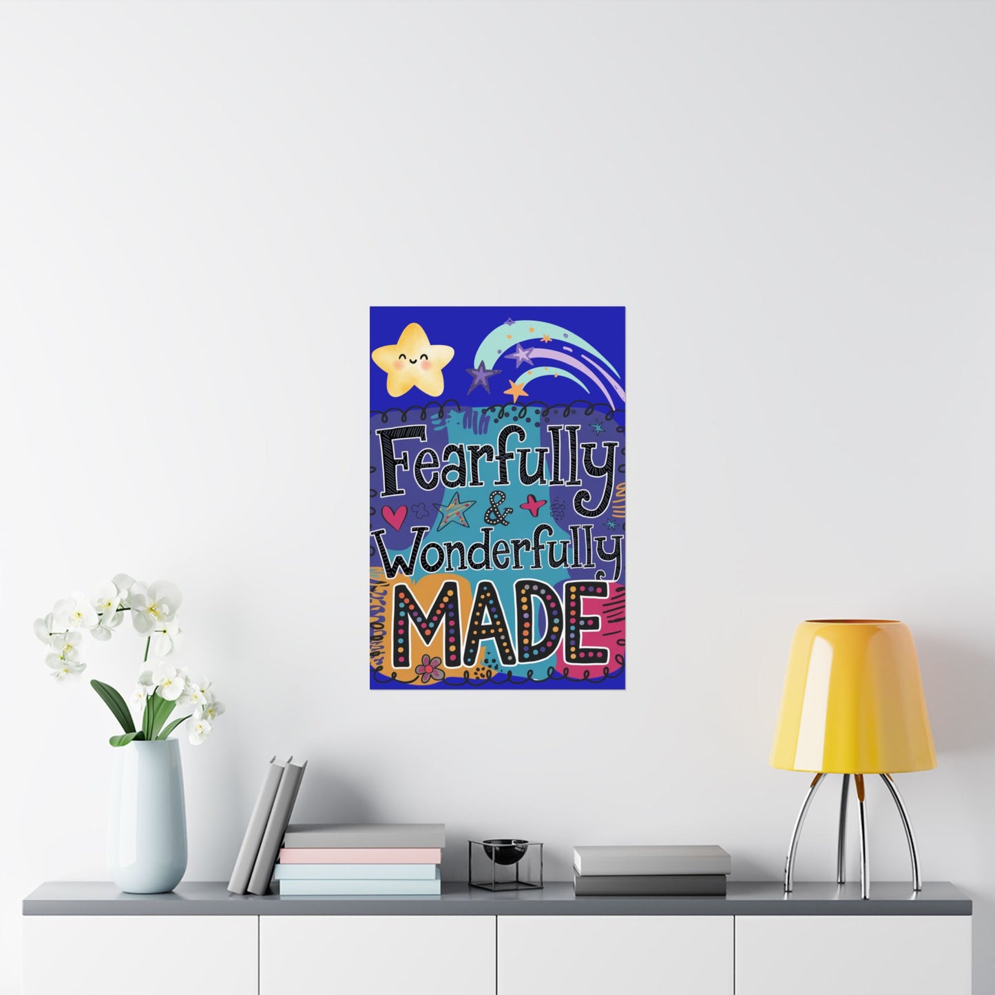 Fearfully & Wonderfully Made Satin Poster - Inspirational Wall Art for Kids' Rooms"