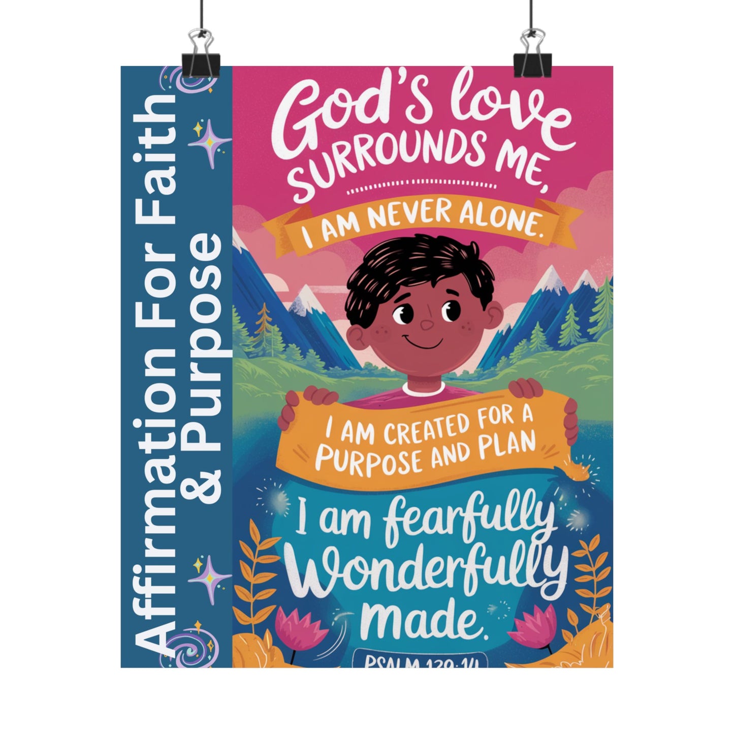 Faith and Purpose Affirmation Poster for Kids