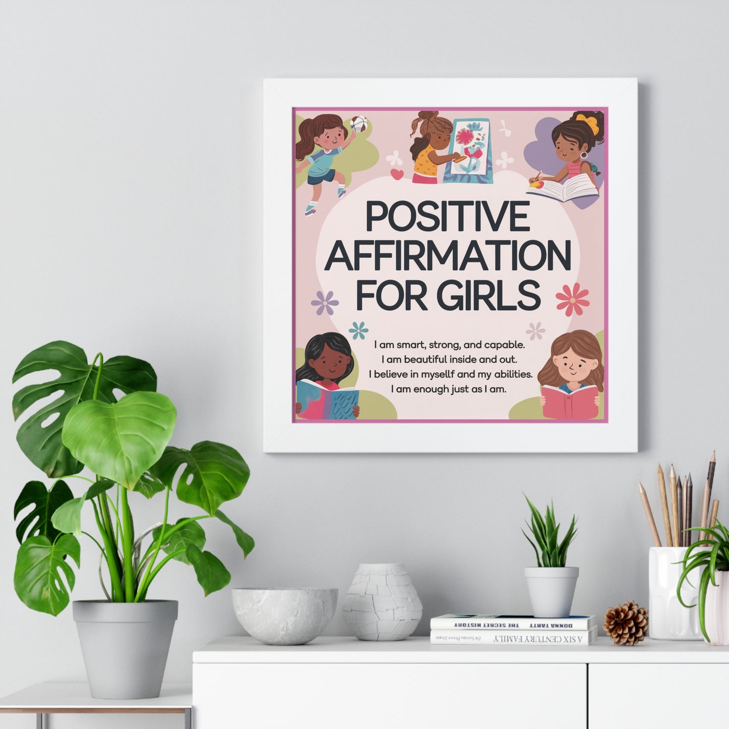 Positive Affirmation Poster for Girls- Empowering Wall Decor