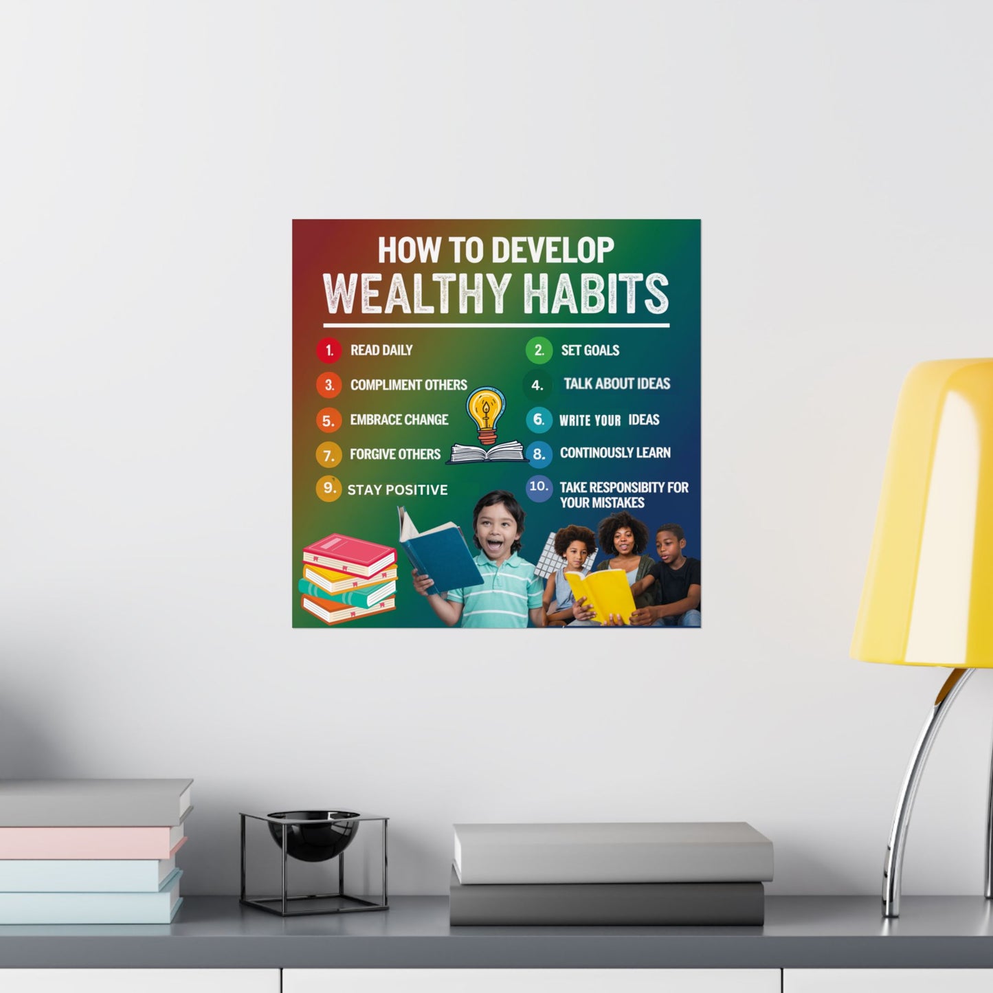 Wealthy Habits Development Poster for Kids