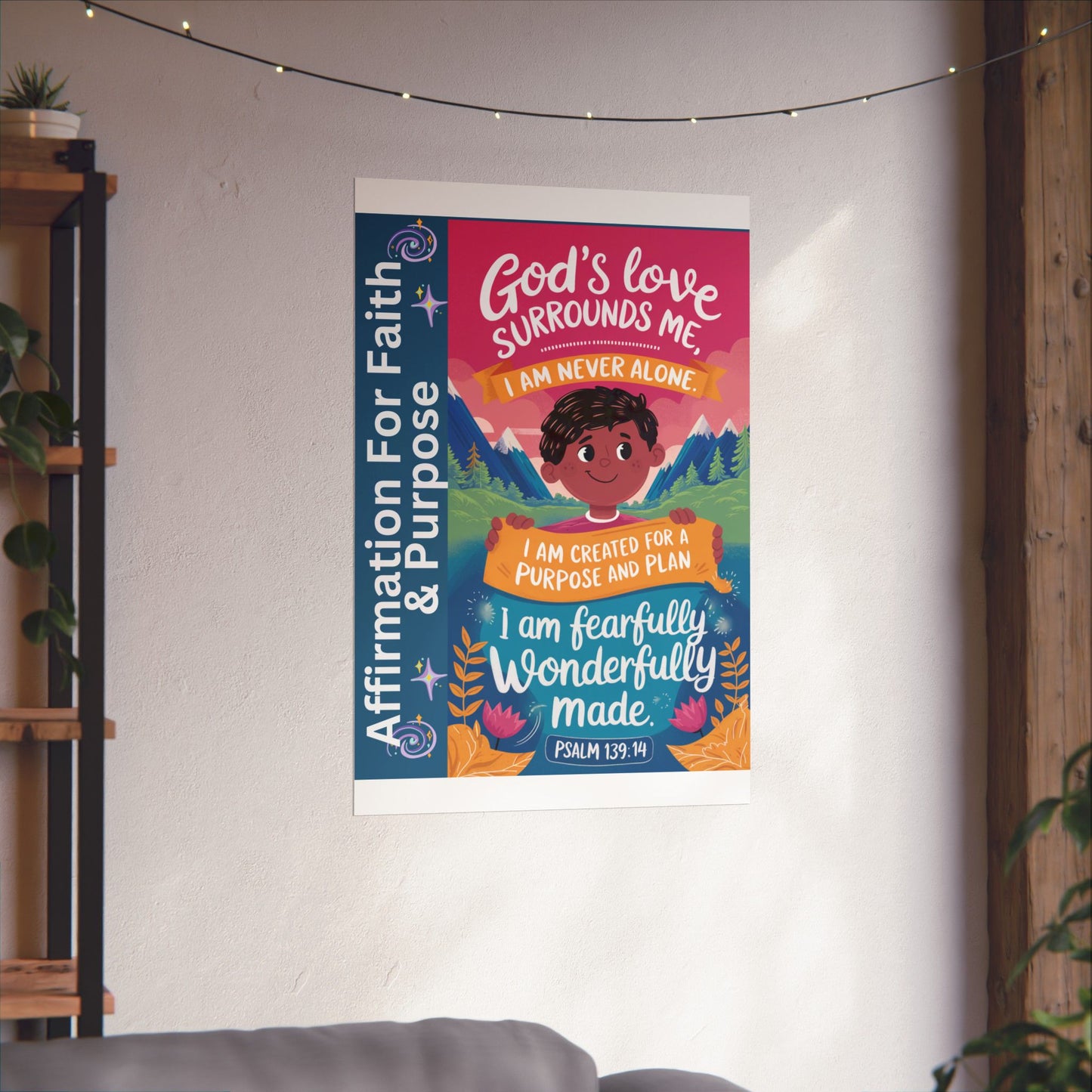 Faith and Purpose Affirmation Poster for Kids