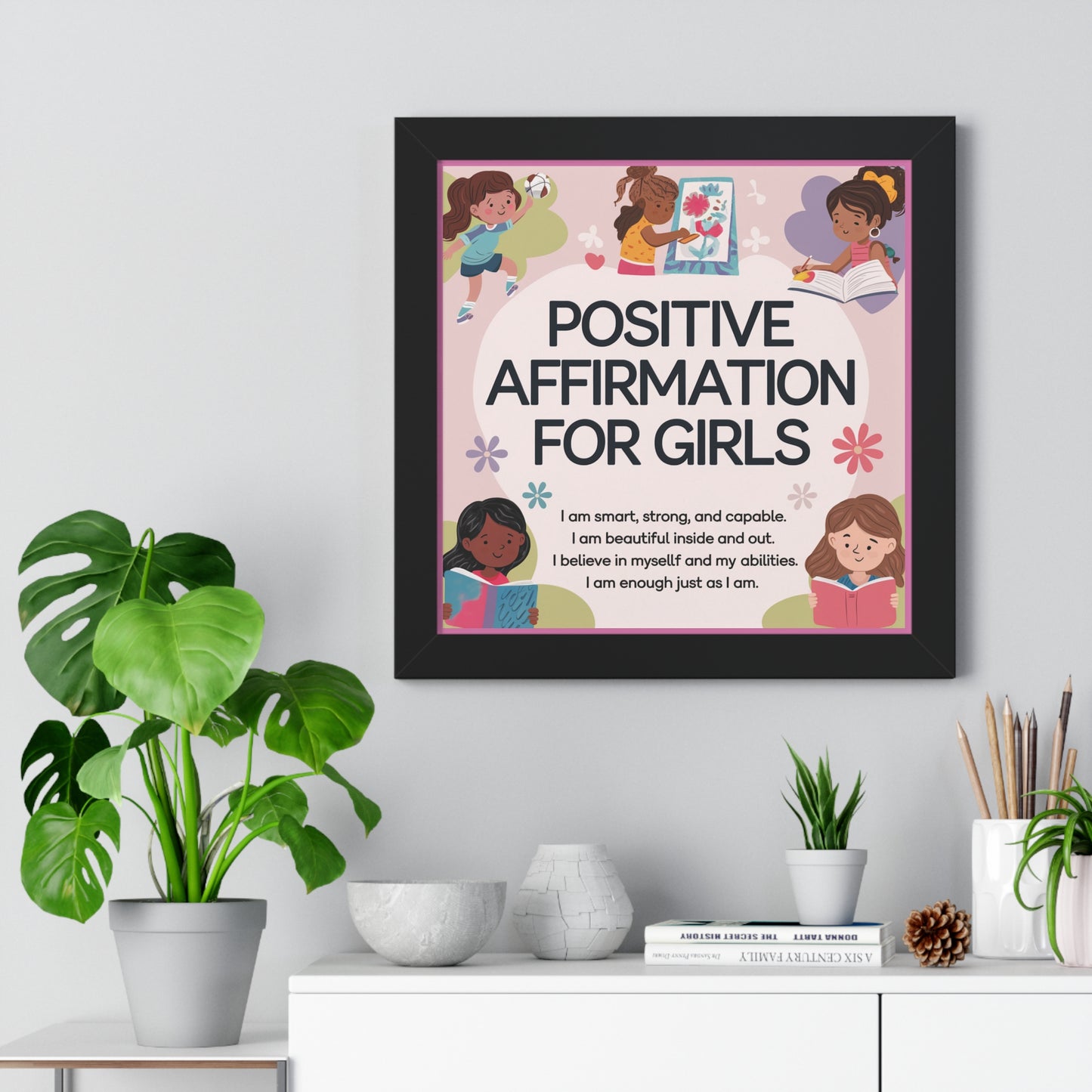 Positive Affirmation Poster for Girls- Empowering Wall Decor
