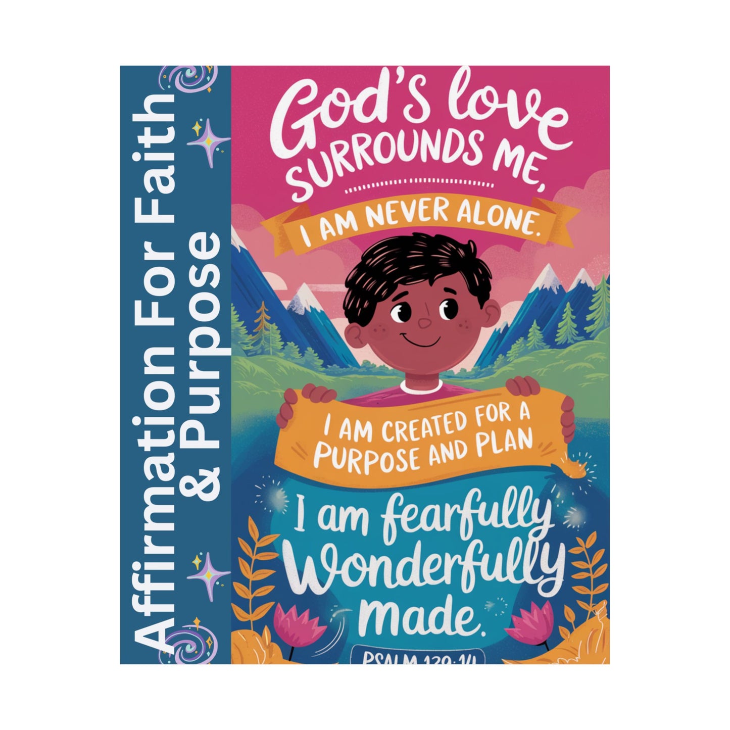 Faith and Purpose Affirmation Poster for Kids