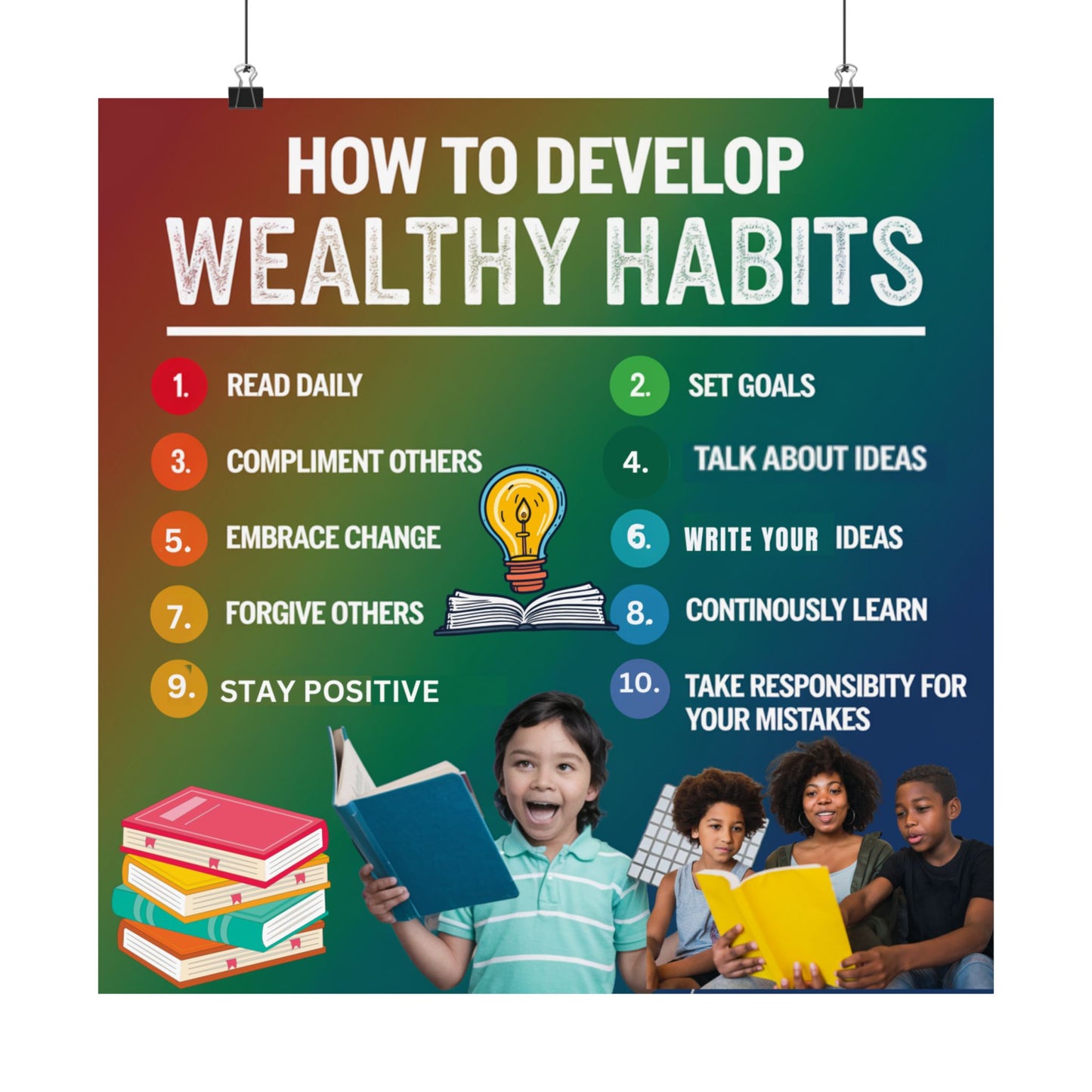 Wealthy Habits Development Poster for Kids
