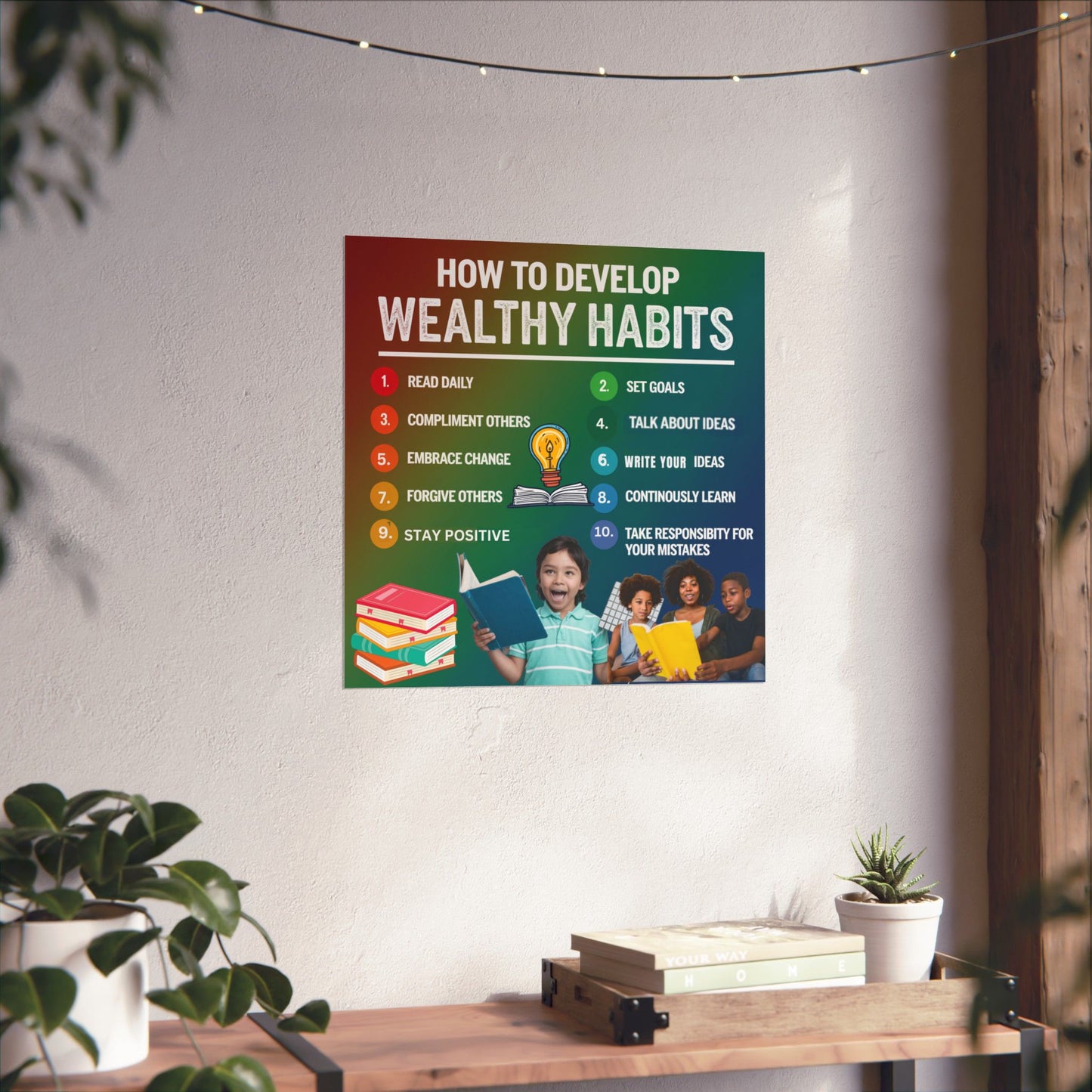 Wealthy Habits Development Poster for Kids