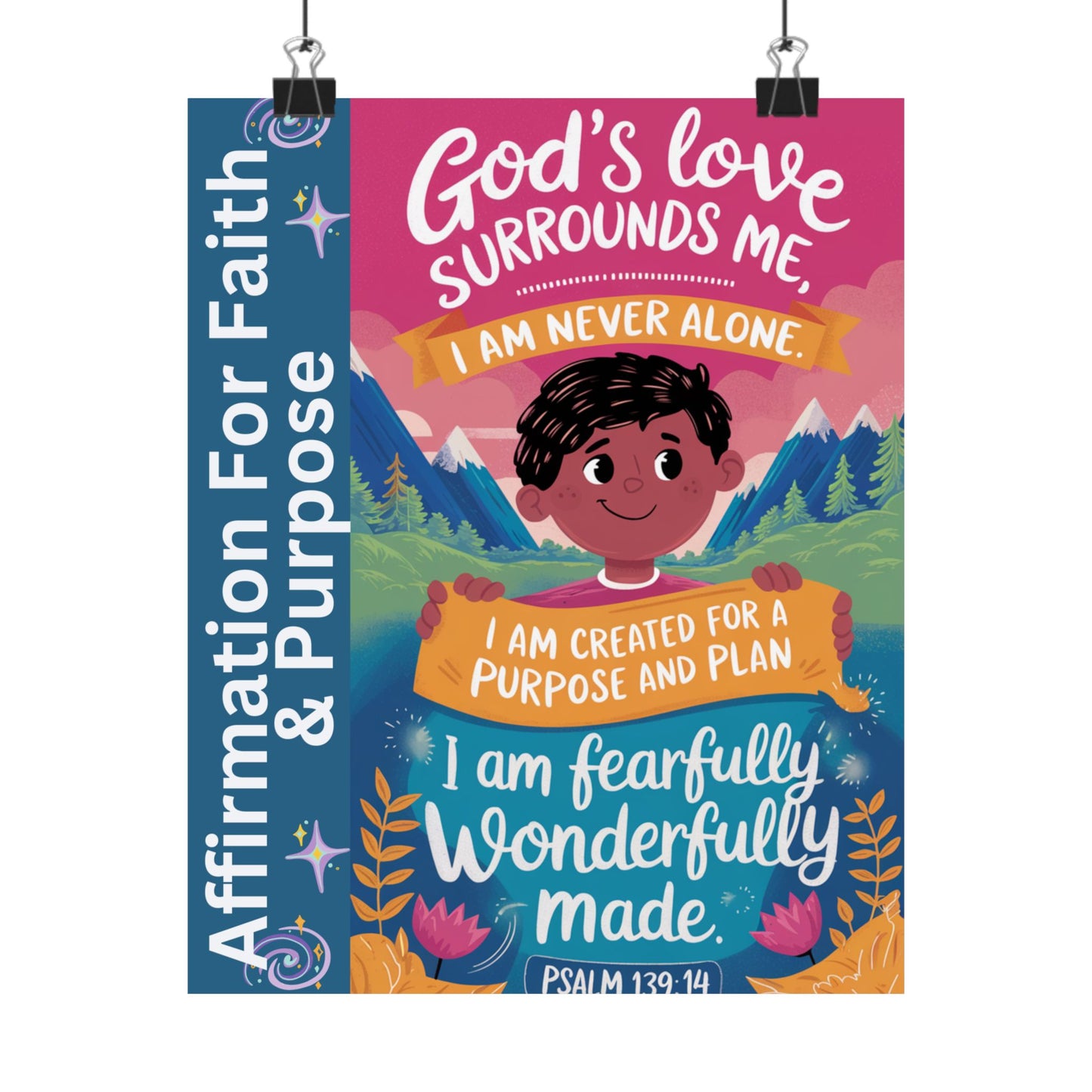 Faith and Purpose Affirmation Poster for Kids