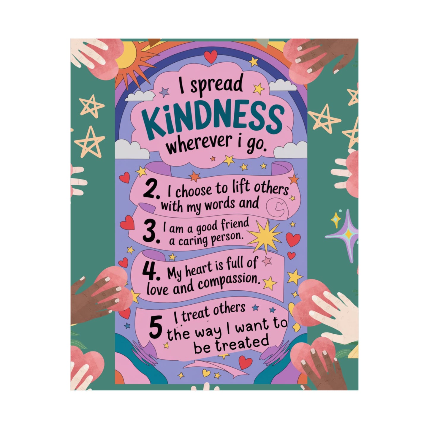Kindness Affirmation Poster for Kids