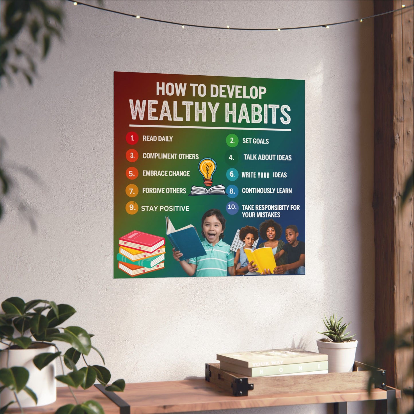 Wealthy Habits Development Poster for Kids