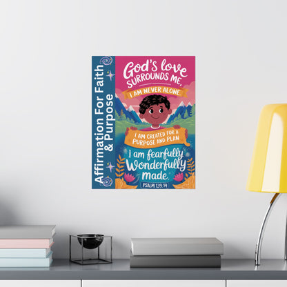 Faith and Purpose Affirmation Poster for Kids