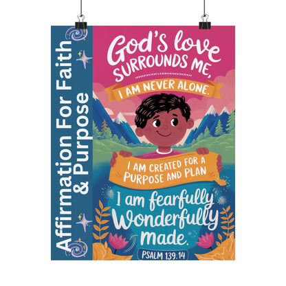Faith and Purpose Affirmation Poster for Kids