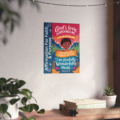Faith and Purpose Affirmation Poster for Kids