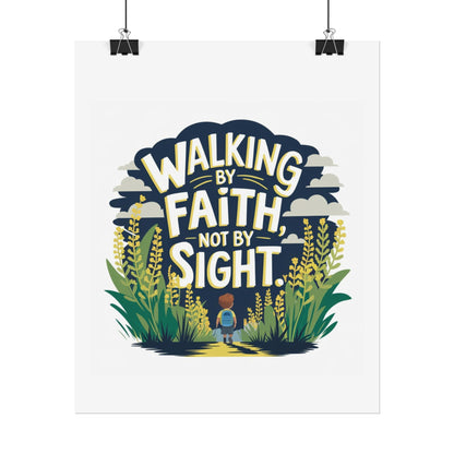 Inspirational Wall Art - 'Walking by Faith, Not by Sight' Poster