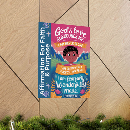 Faith and Purpose Affirmation Poster for Kids
