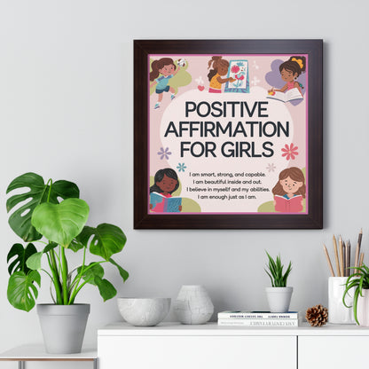 Positive Affirmation Poster for Girls- Empowering Wall Decor