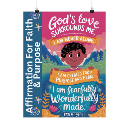 Faith and Purpose Affirmation Poster for Kids