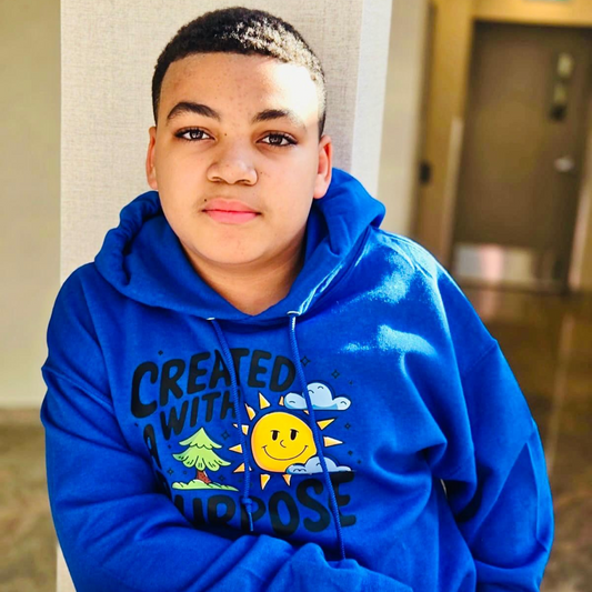 "Created with a Purpose" Youth Hoodie-m Let Them Wear Their Worth