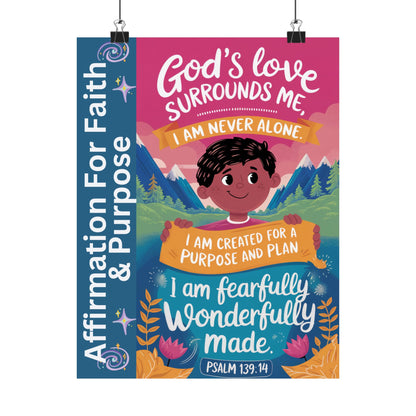 Faith and Purpose Affirmation Poster for Kids