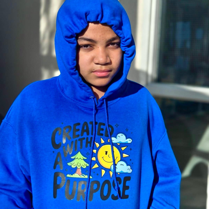 "Created with a Purpose" Youth Hoodie-m Let Them Wear Their Worth