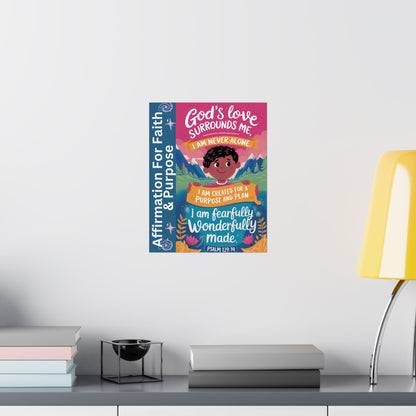 Faith and Purpose Affirmation Poster for Kids