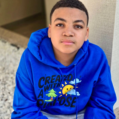 "Created with a Purpose" Youth Hoodie-m Let Them Wear Their Worth