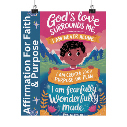 Faith and Purpose Affirmation Poster for Kids