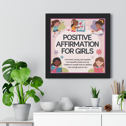 Positive Affirmation Poster for Girls- Empowering Wall Decor